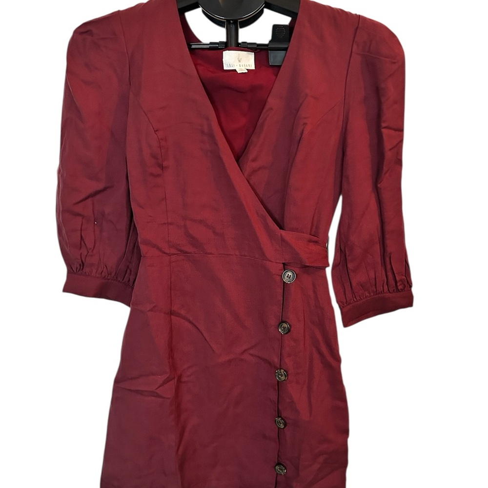 Elegant Burgundy Wrap Dress
